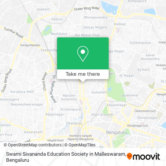 Swami Sivananda Education Society in Malleswaram map