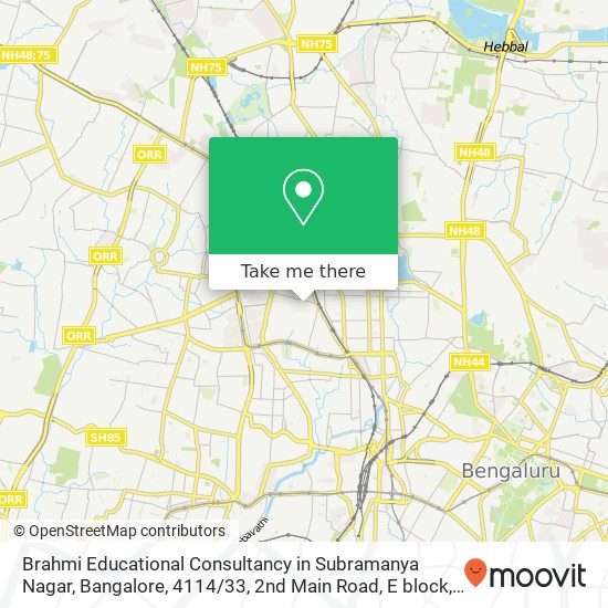 Brahmi Educational Consultancy in Subramanya Nagar, Bangalore, 4114 / 33, 2nd Main Road, E block, Sub map