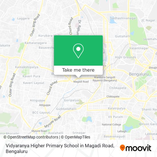 Vidyaranya Higher Primary School in Magadi Road map