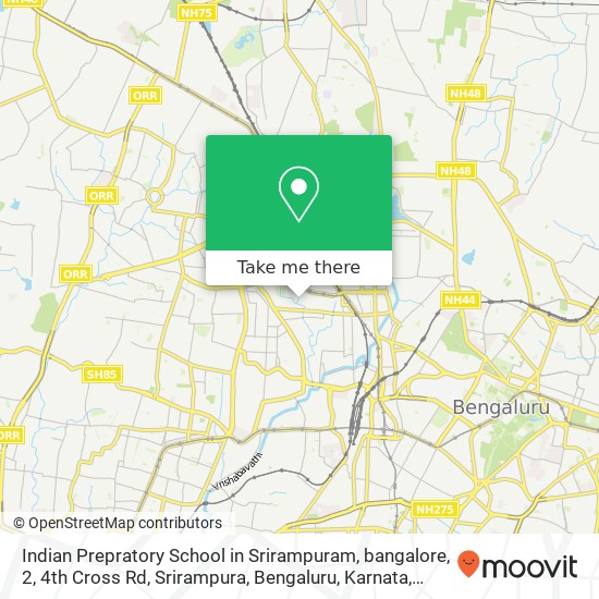 Indian Prepratory School in Srirampuram, bangalore, 2, 4th Cross Rd, Srirampura, Bengaluru, Karnata map