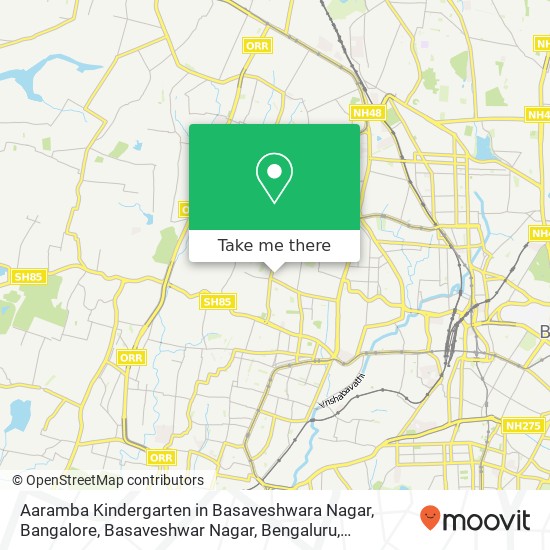 Aaramba Kindergarten in Basaveshwara Nagar, Bangalore, Basaveshwar Nagar, Bengaluru, Karnataka 5600 map