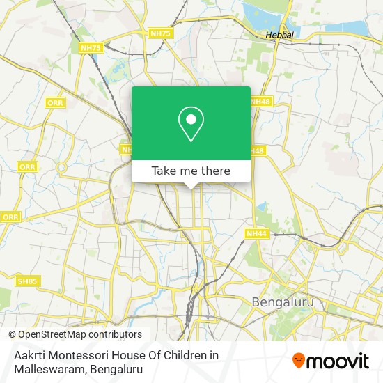 Aakrti Montessori House Of Children in Malleswaram map