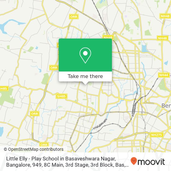 Little Elly - Play School in Basaveshwara Nagar, Bangalore, 949, 8C Main, 3rd Stage, 3rd Block, Bas map