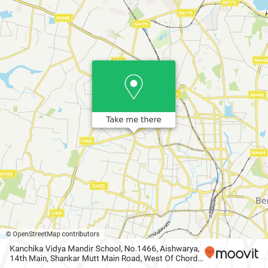 Kanchika Vidya Mandir School, No.1466, Aishwarya, 14th Main, Shankar Mutt Main Road, West Of Chord map
