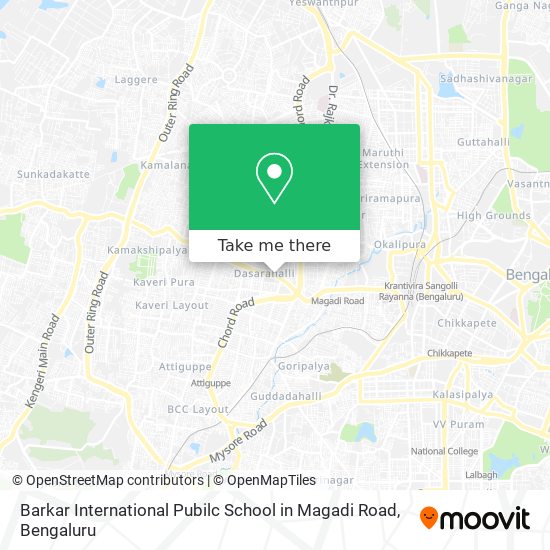 Barkar International Pubilc School in Magadi Road map