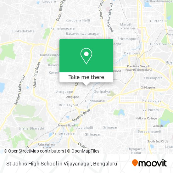 St Johns High School in Vijayanagar map