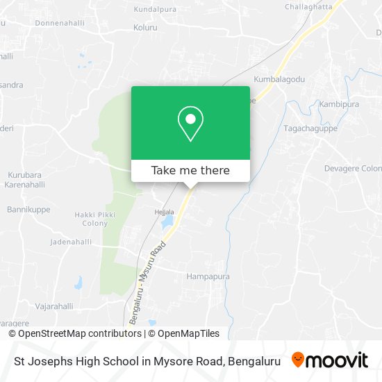 St Josephs High School in Mysore Road map