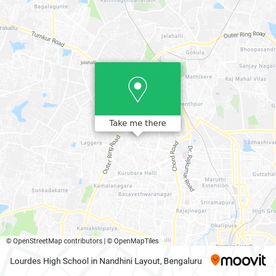 Lourdes High School in Nandhini Layout map