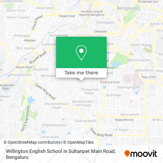 Willington English School in Sultanpet Main Road map