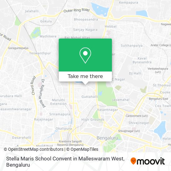 Stella Maris School Convent in Malleswaram West map