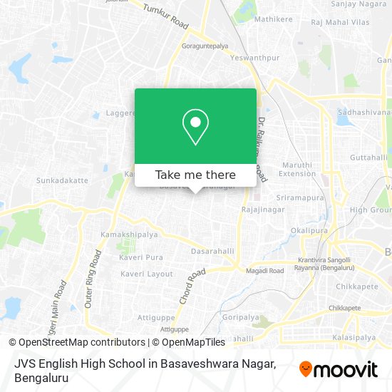 JVS English High School in Basaveshwara Nagar map