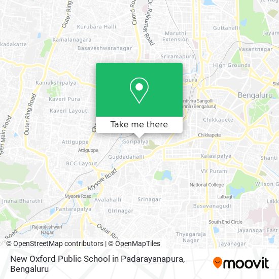 New Oxford Public School in Padarayanapura map