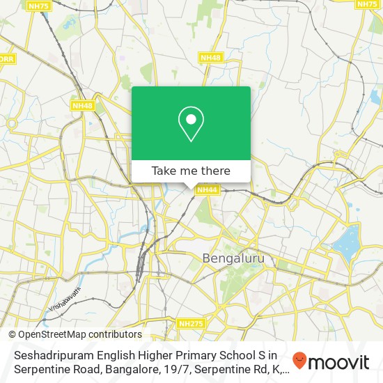 Seshadripuram English Higher Primary School S in Serpentine Road, Bangalore, 19 / 7, Serpentine Rd, K map