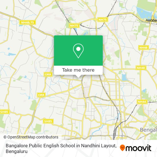 Bangalore Public English School in Nandhini Layout map