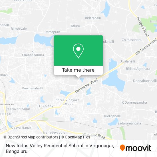 New Indus Valley Residential School in Virgonagar map
