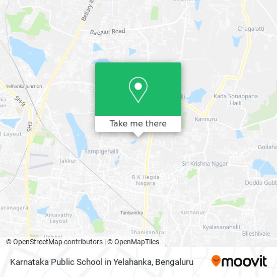 Karnataka Public School in Yelahanka map