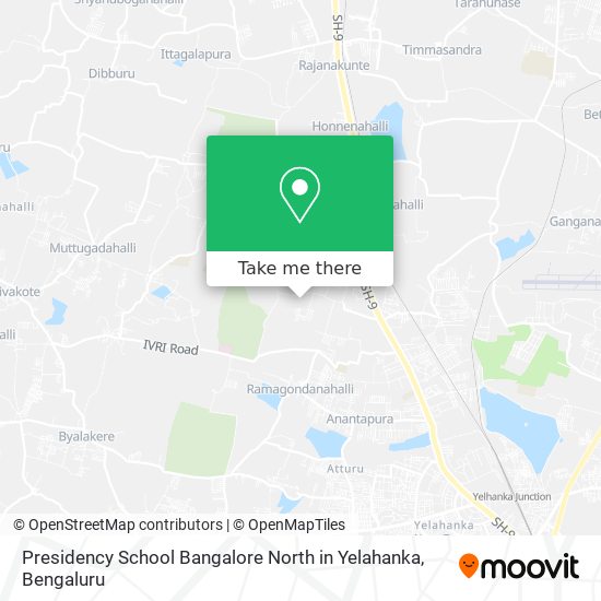Presidency School Bangalore North in Yelahanka map