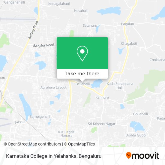Karnataka College in Yelahanka map