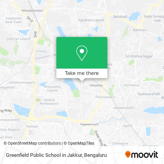 Greenfield Public School in Jakkur map