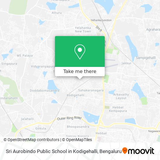 Sri Aurobindo Public School in Kodigehalli map