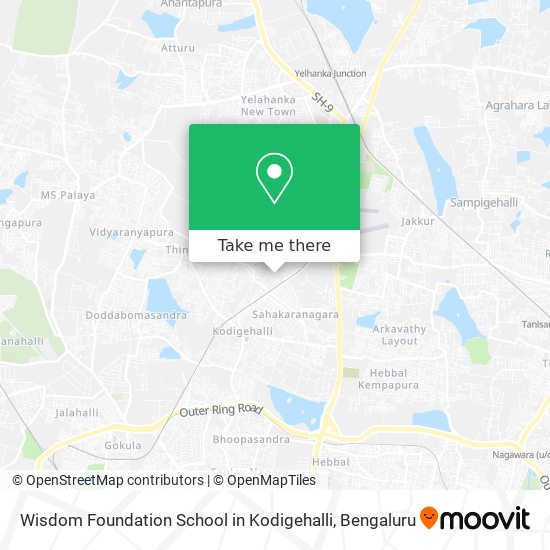 Wisdom Foundation School in Kodigehalli map