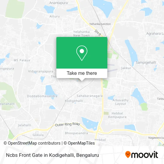 Ncbs Front Gate in Kodigehalli map