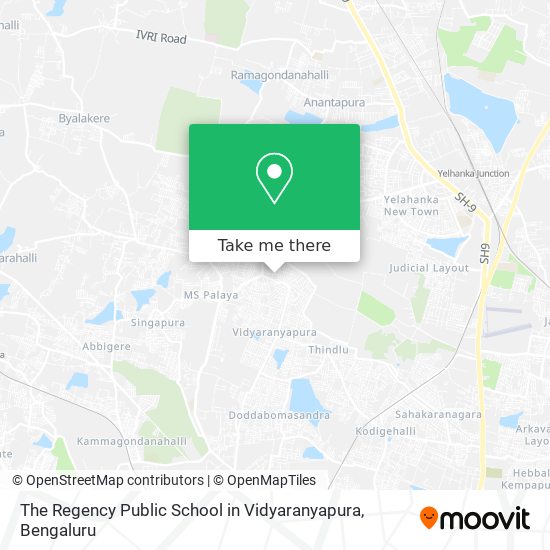 The Regency Public School in Vidyaranyapura map