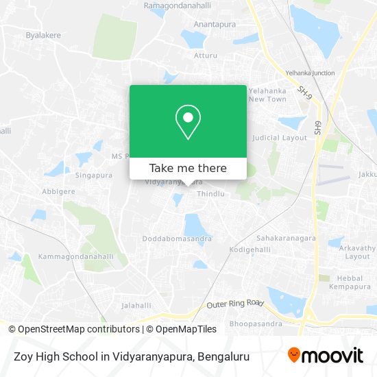 Zoy High School in Vidyaranyapura map