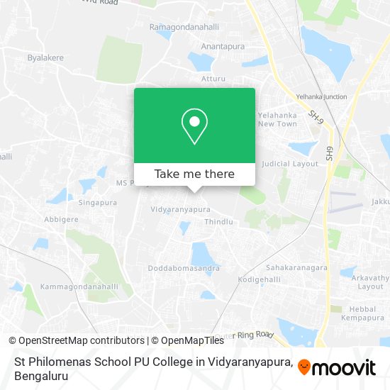 St Philomenas School PU College in Vidyaranyapura map