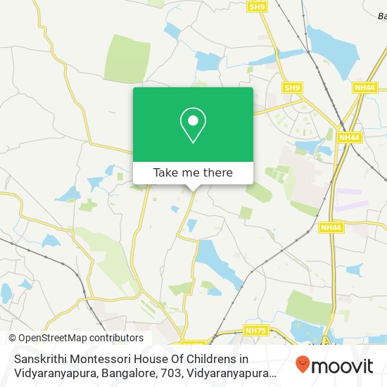 Sanskrithi Montessori House Of Childrens in Vidyaranyapura, Bangalore, 703, Vidyaranyapura Main Rd, map