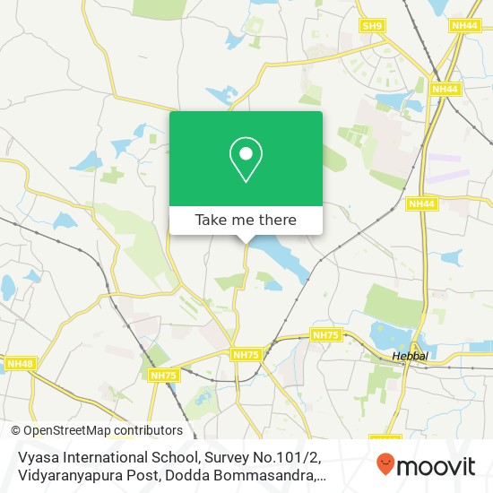 Vyasa International School, Survey No.101 / 2, Vidyaranyapura Post, Dodda Bommasandra, Bangalore - 56 map