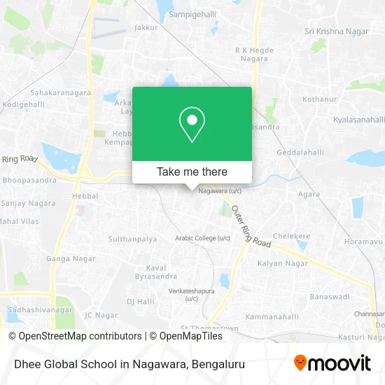 Dhee Global School in Nagawara map