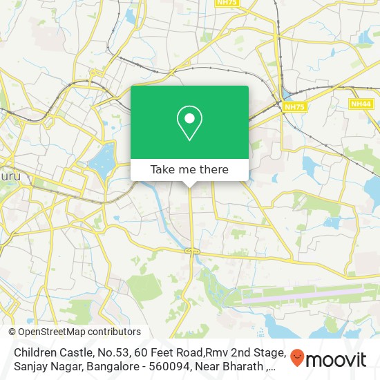 Children Castle, No.53, 60 Feet Road,Rmv 2nd Stage, Sanjay Nagar, Bangalore - 560094, Near Bharath map