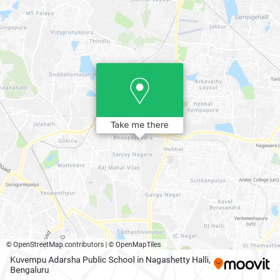 Kuvempu Adarsha Public School in Nagashetty Halli map