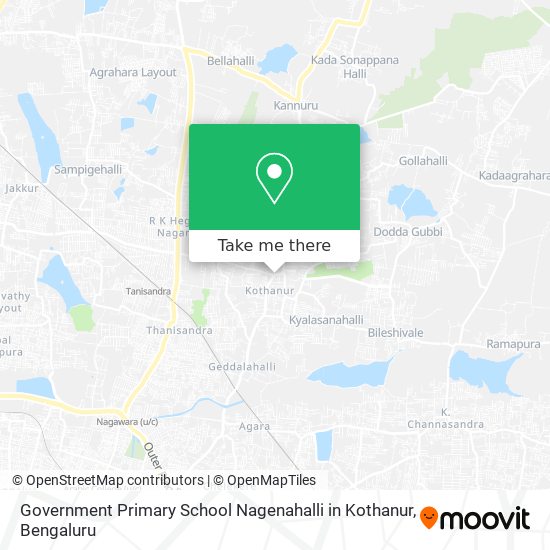 Government Primary School Nagenahalli in Kothanur map