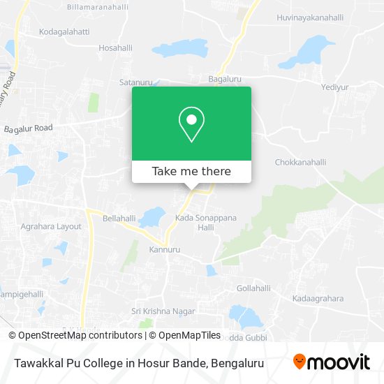 Tawakkal Pu College in Hosur Bande map