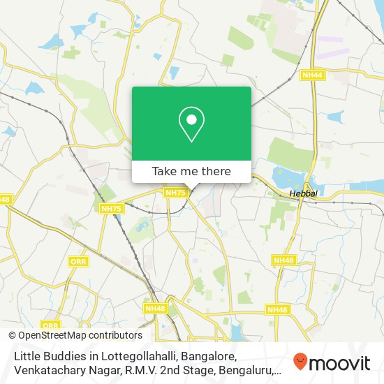 Little Buddies in Lottegollahalli, Bangalore, Venkatachary Nagar, R.M.V. 2nd Stage, Bengaluru, Karn map