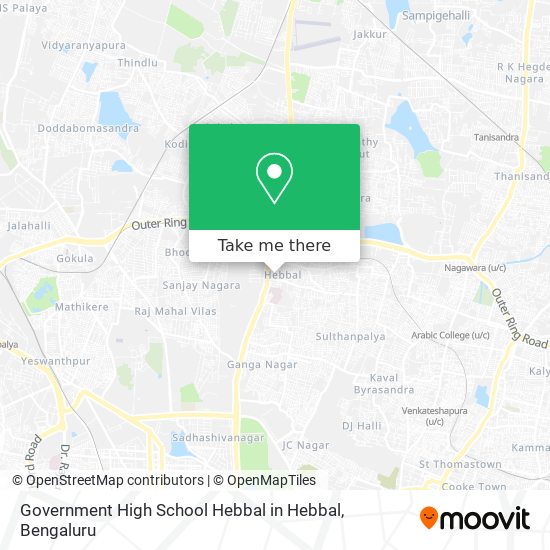 Government High School Hebbal in Hebbal map