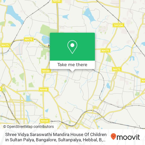 Shree Vidya Saraswathi Mandira House Of Children in Sultan Palya, Bangalore, Sultanpalya, Hebbal, B map