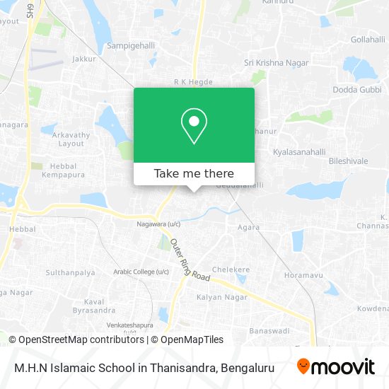 M.H.N Islamaic School in Thanisandra map