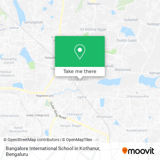 Bangalore International School in Kothanur map