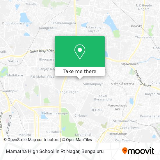 Mamatha High School in Rt Nagar map