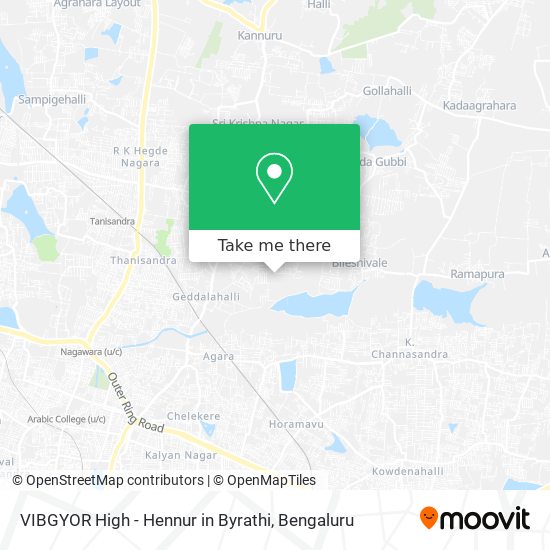 VIBGYOR High - Hennur in Byrathi map