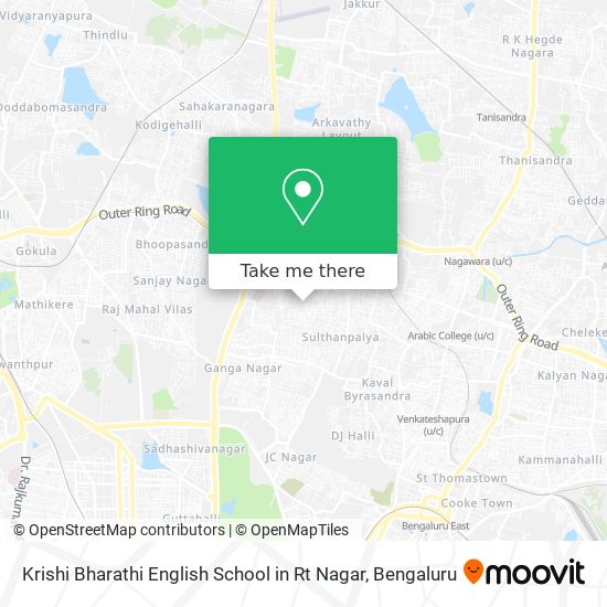 Krishi Bharathi English School in Rt Nagar map