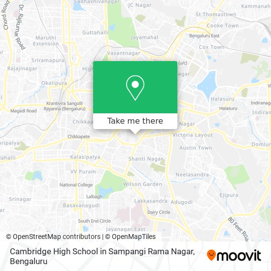 Cambridge High School in Sampangi Rama Nagar map