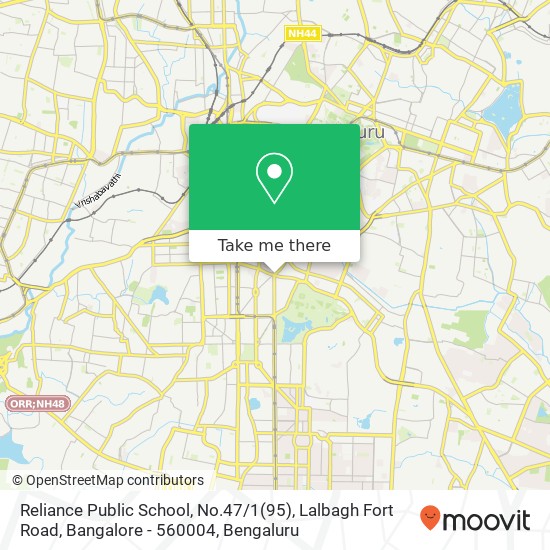 Reliance Public School, No.47 / 1(95), Lalbagh Fort Road, Bangalore - 560004 map