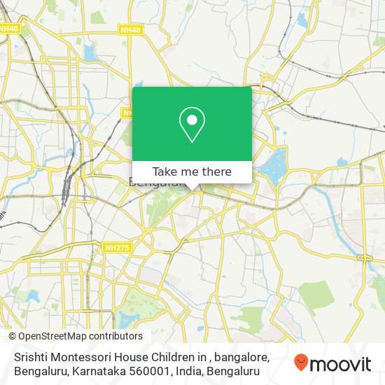 Srishti Montessori House Children in , bangalore, Bengaluru, Karnataka 560001, India map