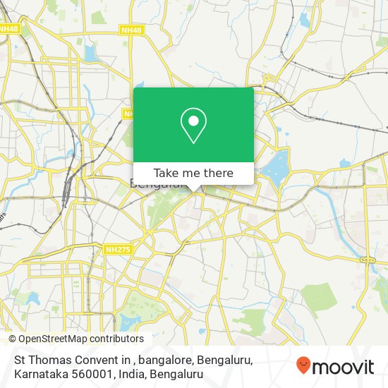 St Thomas Convent in , bangalore, Bengaluru, Karnataka 560001, India map