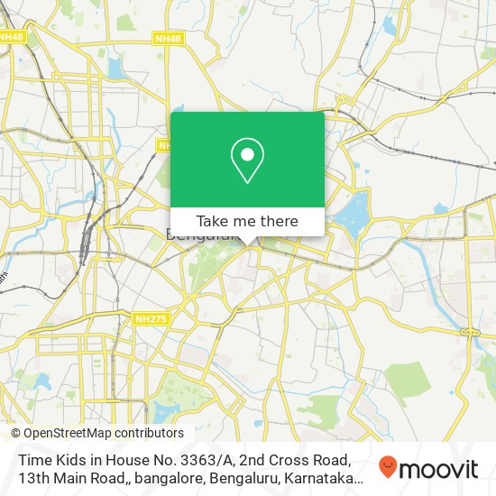Time Kids in House No. 3363 / A, 2nd Cross Road, 13th Main Road,, bangalore, Bengaluru, Karnataka 560 map