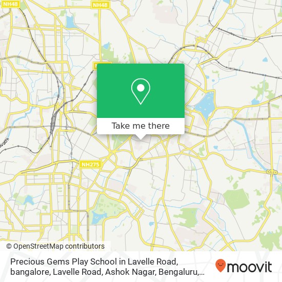 Precious Gems Play School in Lavelle Road, bangalore, Lavelle Road, Ashok Nagar, Bengaluru, Karnata map